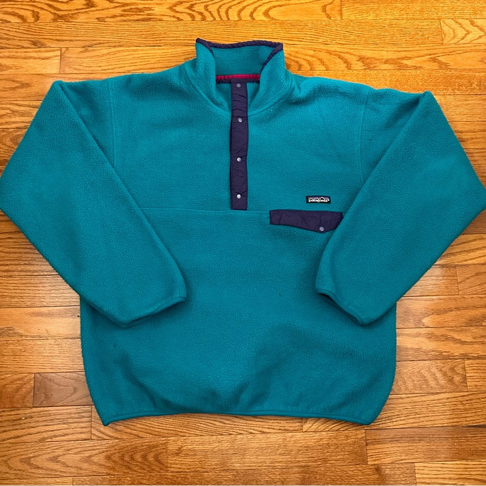 Vintage 80s snap t made in USA Patagonia fleece men’s size large
